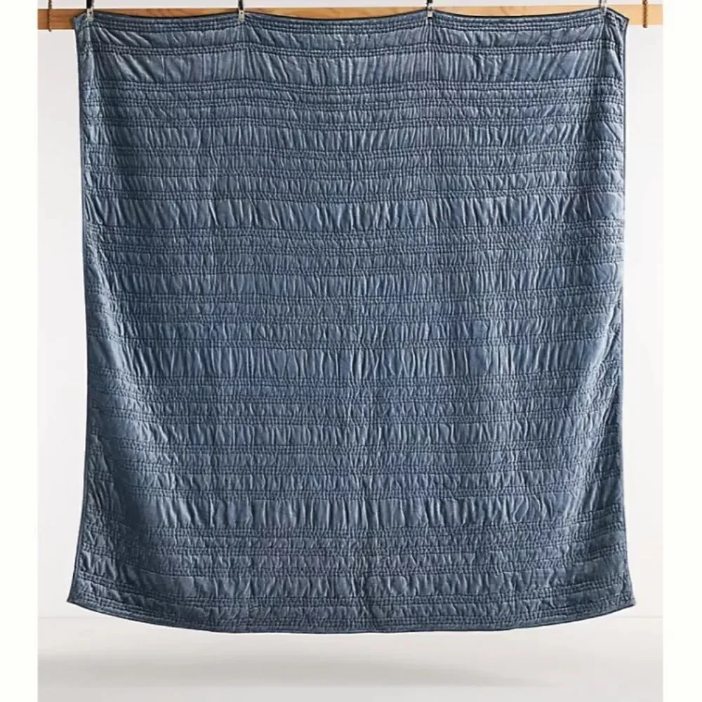 Anthropologie Lustered Velvet Alastair Twin Quilt